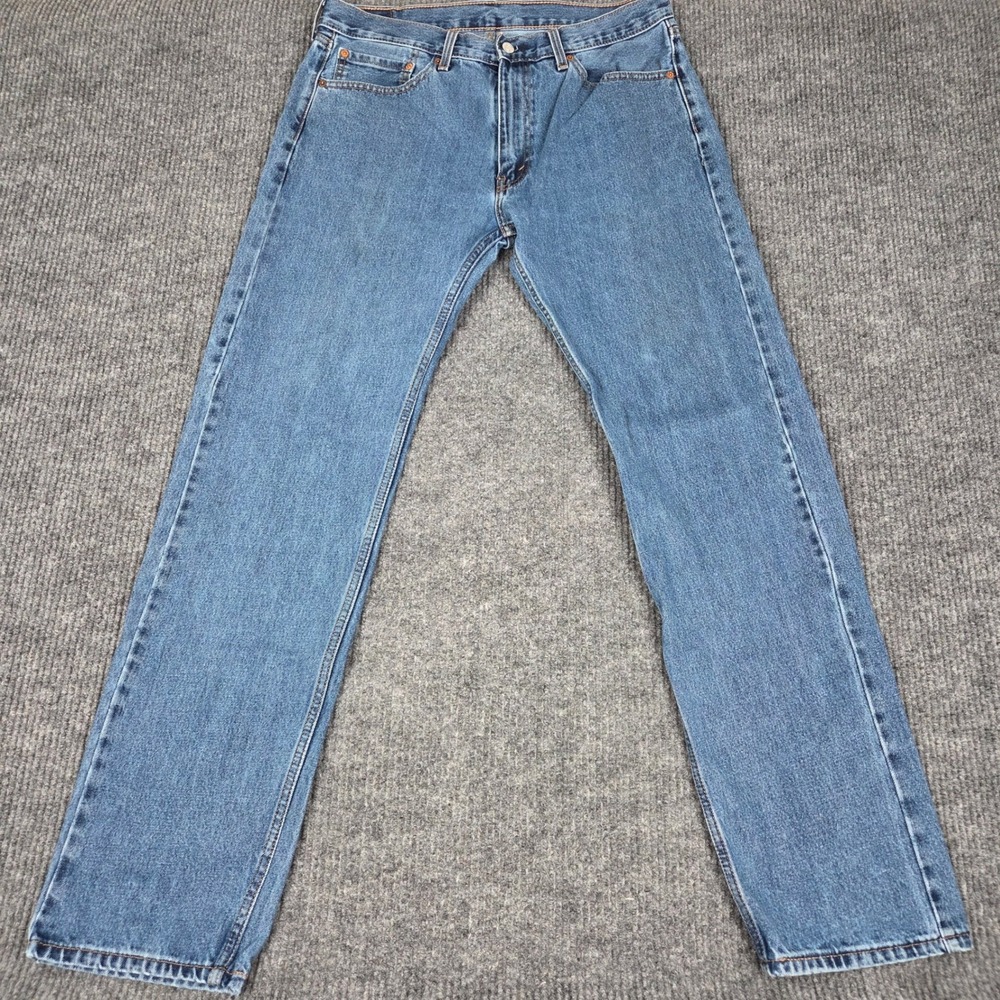 Levi 505 Regular Fit Mens Jeans 36x36 Medium Wash Blue Straight Leg 00505-4891
